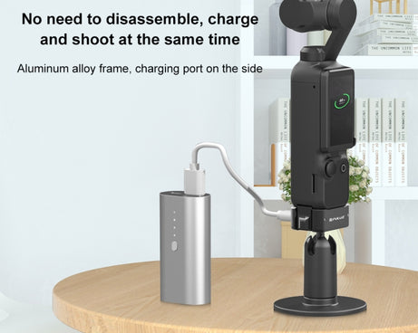 For DJI OSMO Pocket 3 PULUZ USB-C / Type-C Dock Desktop Charging Base Aluminum Alloy Bracket, Desktop Charging Base