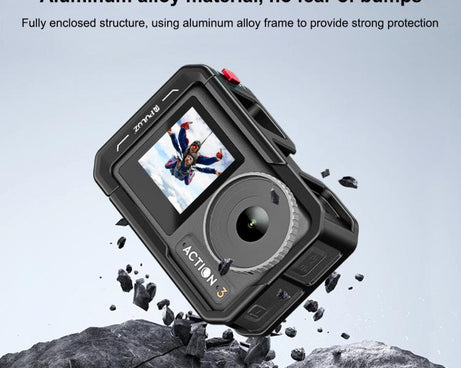 For DJI Osmo Action 5 Pro / 4 / 3 PULUZ All-inclusive Aluminum Alloy Cage Expansion Adapter Frame with Lens Cover