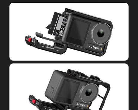 For DJI Osmo Action 5 Pro / 4 / 3 PULUZ All-inclusive Aluminum Alloy Cage Expansion Adapter Frame with Lens Cover