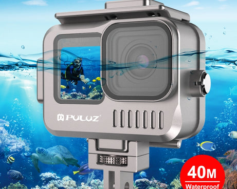 For GoPro HERO13 Black /12 Black /11 Black /10 Black /9 Black PULUZ 40m Waterproof Housing Aluminum Alloy Protective Case