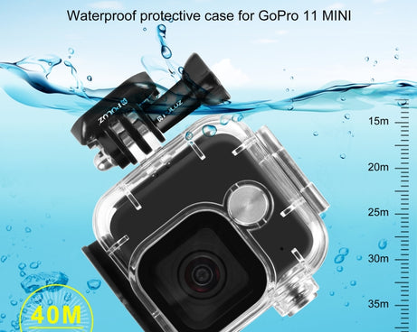 For GoPro Hero11 Mini Black PULUZ 40m Waterproof Housing Protective Case with Buckle Basic Mount & Screw, For GoPro Hero11 Black Mini