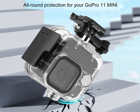For GoPro Hero11 Mini Black PULUZ 40m Waterproof Housing Protective Case with Buckle Basic Mount & Screw, For GoPro Hero11 Black Mini