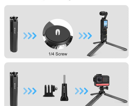 For DJI Osmo Pocket 3 PULUZ Aluminum Alloy Metal Tripod