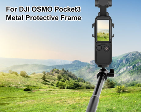 For DJI OSMO Pocket 3 PULUZ Metal Protection Frame Cage Adapter Bracket with Dual Cold Shoes