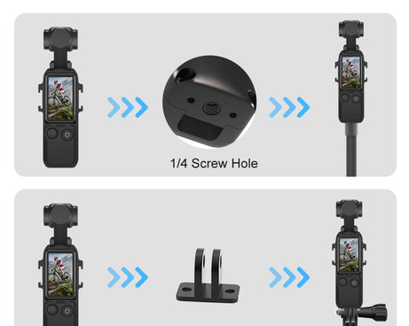 For DJI OSMO Pocket 3 PULUZ Metal Protection Frame Cage Adapter Bracket with Dual Cold Shoes