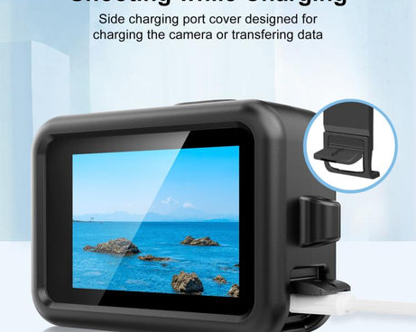 For GoPro HERO13 Black PULUZ Silicone Protective Case Side Interface Cover with Wrist Strap & Lens Cover, For GoPro HERO13 Black Silicone Case + Side Cover