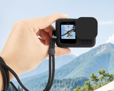 For GoPro HERO13 Black PULUZ Silicone Protective Case Side Interface Cover with Wrist Strap & Lens Cover, For GoPro HERO13 Black Silicone Case + Side Cover