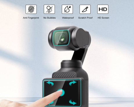 For DJI OSMO Pocket 3 PULUZ 9H 2.5D HD Tempered Glass Lens Protector + Screen Film, For DJI OSMO Pocket 3