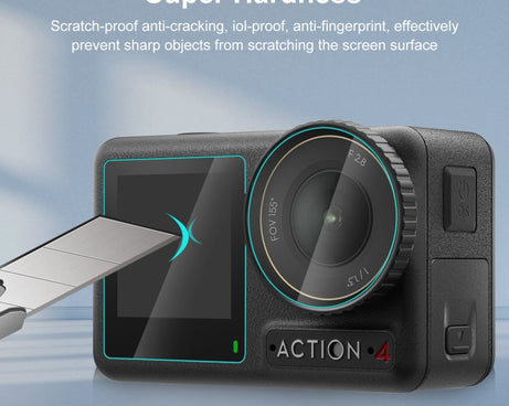 For DJI Osmo Action 4 PULUZ 3-in-1 Lens Front and Back Screen Tempered Glass Explosion-proof Film