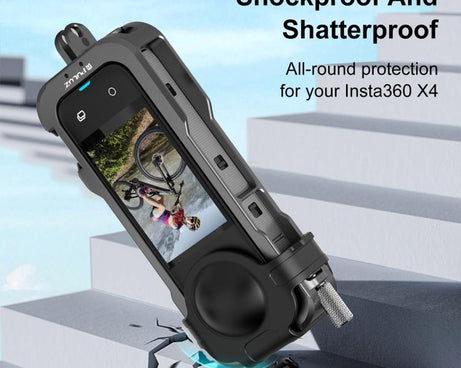 For Insta360 X4 PULUZ Metal Protective Cage Rig Housing Frame with Lens Cover