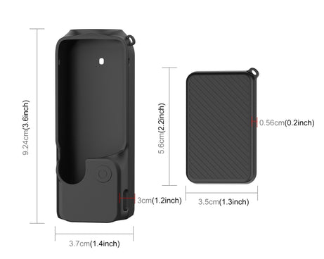 For DJI OSMO Pocket 3 PULUZ  2 in 1 Silicone Cover Case Set with Strap, Silicone Cover(Black)