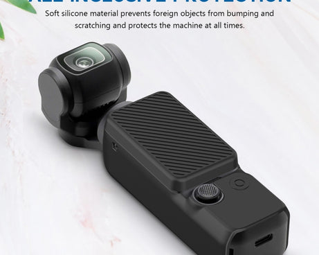 For DJI OSMO Pocket 3 PULUZ  2 in 1 Silicone Cover Case Set with Strap, Silicone Cover(Black)
