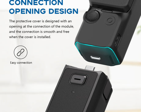 For DJI OSMO Pocket 3 PULUZ  2 in 1 Silicone Cover Case Set with Strap, Silicone Cover(Black)