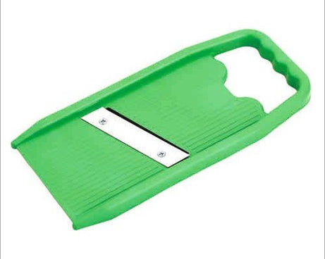 Plastic vegetable slicer for effortless cutting of fruits and vegetables.