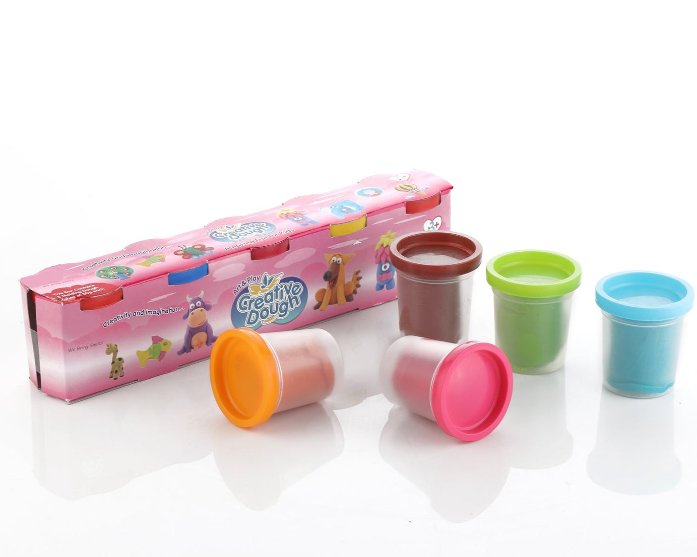 Pack of 5 non-toxic dough clay with 100 grams in 5 colors