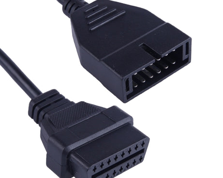 12 Pin to 16 Pin OBDII Diagnostic Cable for General Motors, Full Length: 19cm