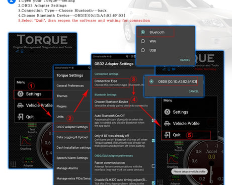 HH OBD ELM327 OBDII V1.5 Bluetooth Advanced Scan Tool Wireless Fuel Speed Diagnostic Tool, ELM327