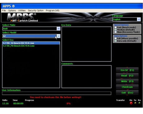 MPPS V16.1.02 ECU Chip Tuning Professional Diagnostic Tool for EDC15 / EDC16 / EDC17 Inkl CHECKSUM Read & Write Memory, Diagnostic Tool