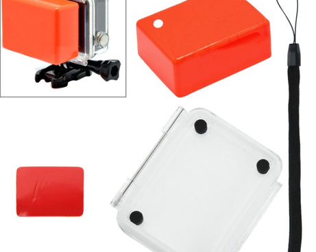 Floaty Sponge Waterproof Case Backdoor Cover with Adhesive Sticker + Lanyard for SJ4000 / SJ5000 / SJ6000