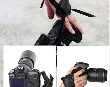 Hand Grip Soft PU Leather Wrist Strap for Nikon / Canon / Sony Camera