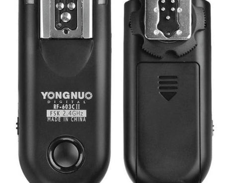 2 PCS YONGNUO RF603C II FSK 2.4GHz Wireless Flash Trigger with C1 Shutter Connecting Cable, RF603C II