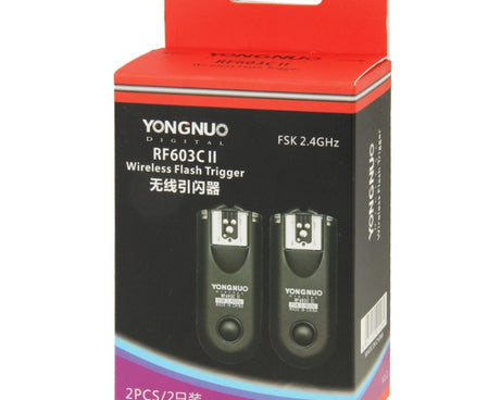 2 PCS YONGNUO RF603C II FSK 2.4GHz Wireless Flash Trigger with C1 Shutter Connecting Cable, RF603C II