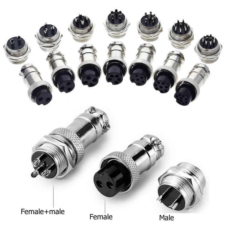 DIY 16mm 8-Pin GX16 Aviation Plug Socket Connector (5 Pcs in One Package, the Price is for 5 Pcs)
