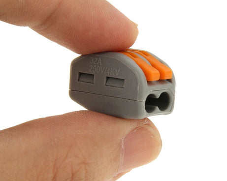 10 PCS Universal Compact 2 Pin Push Clamp Solderless Wire Connector, 2 Pin