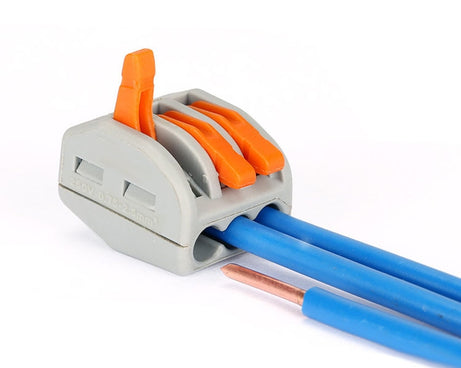 10 PCS Universal Compact 3 Pin Push Clamp Solderless Wire Connector, 3 Pin