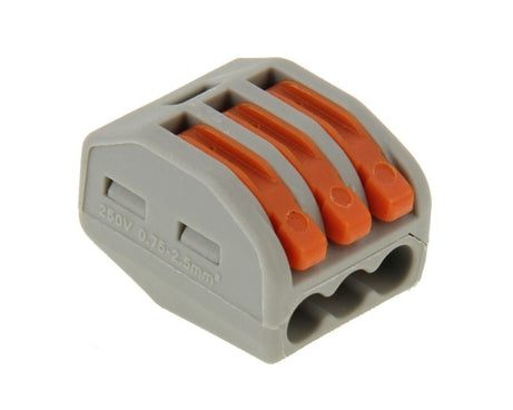 10 PCS Universal Compact 3 Pin Push Clamp Solderless Wire Connector, 3 Pin