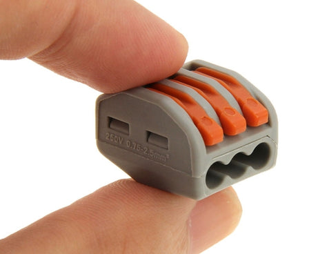 10 PCS Universal Compact 3 Pin Push Clamp Solderless Wire Connector, 3 Pin