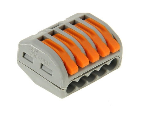 10 PCS Universal Compact 5 Pin Push Clamp Solderless Wire Connector, 5 Pin