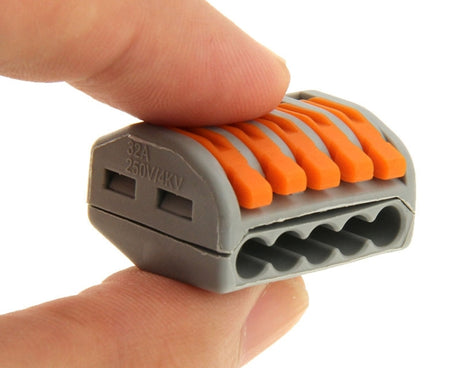 10 PCS Universal Compact 5 Pin Push Clamp Solderless Wire Connector, 5 Pin