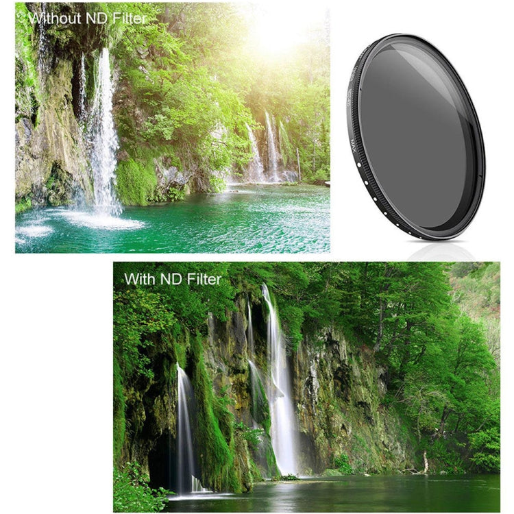 62mm ND Fader Neutral Density Adjustable Variable Filter ND2 to ND400 Filter, 62mm