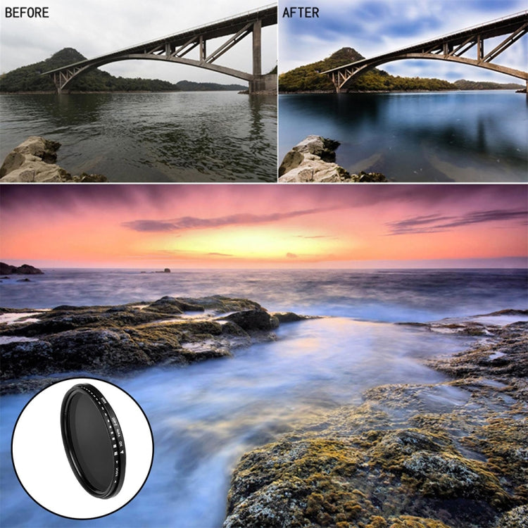 77mm ND Fader Neutral Density Adjustable Variable Filter ND 2 to ND 400 Filter, 77mm