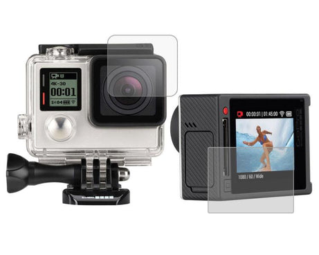 Ultra Clear LCD Screen Protector + Housing Glass Lens Protector Film for GoPro HERO4 Silver Camera, HERO4 Silver