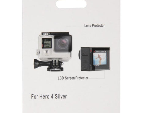 Ultra Clear LCD Screen Protector + Housing Glass Lens Protector Film for GoPro HERO4 Silver Camera, HERO4 Silver