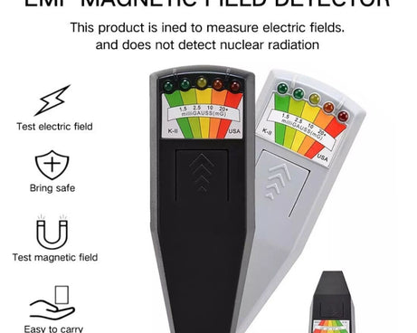 5-LED Electromagnetic Radiation Detector EMF Meter Tester, Style 2  White, Style 2 Black