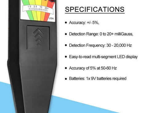 5-LED Electromagnetic Radiation Detector EMF Meter Tester, Style 2  White, Style 2 Black