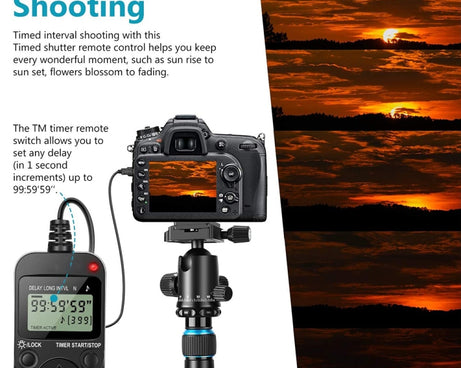 Aputure AP-TR3N LCD Timer Remote Cord for Nikon D5100，D3100, D7000, D5000, D90, AP-TR3N