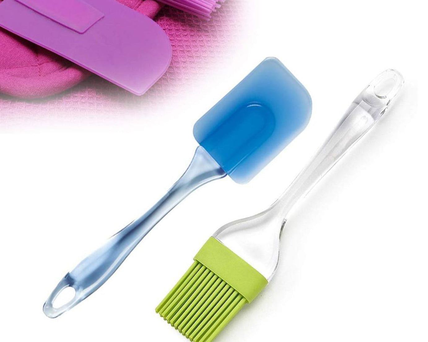 Pastry brush and spatula for baking and mixing.