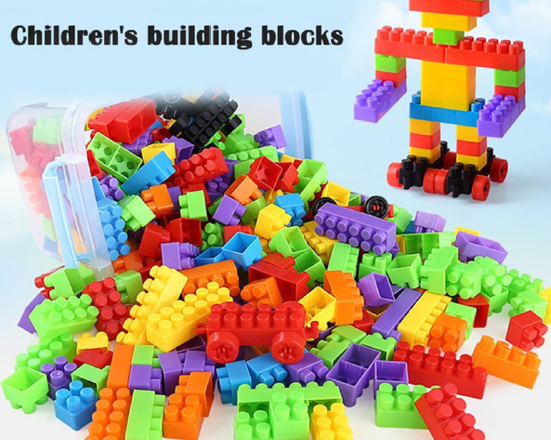Block game for kids, small blocks in a gift pack.