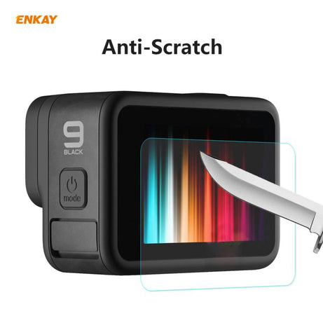 For GoPro HERO9 ENKAY Hat-Prince 3 in 1 0.2mm 9H 2.15D Protective Camera Lens and Screen Tempered Glass Film