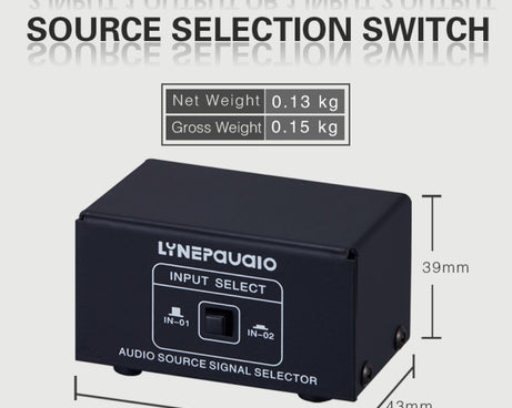 B101 2 In 1 Out (1 In 2 Out) Audio Source Signal Selection Switcher Computer Speaker  RCA Lossless Audio Source Switcher, B101