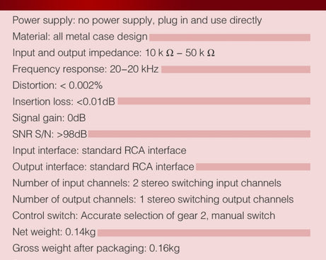 B101 2 In 1 Out (1 In 2 Out) Audio Source Signal Selection Switcher Computer Speaker  RCA Lossless Audio Source Switcher, B101