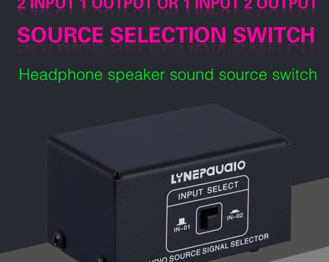 B101 2 In 1 Out (1 In 2 Out) Audio Source Signal Selection Switcher Computer Speaker  RCA Lossless Audio Source Switcher, B101