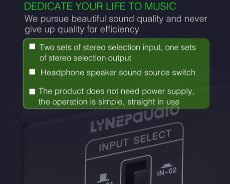 B101 2 In 1 Out (1 In 2 Out) Audio Source Signal Selection Switcher Computer Speaker  RCA Lossless Audio Source Switcher, B101