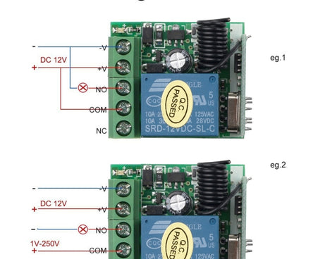 DC12V 1CH RF Remote Control Switch / 10A Relay / 433MHZ Switch Receiver