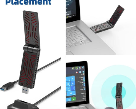 WAVLINK WN690X1 For PC AX1800 WiFi 6 Wireless-AX USB3.0 Adapter Dual Band Network Adapter, WN690X1