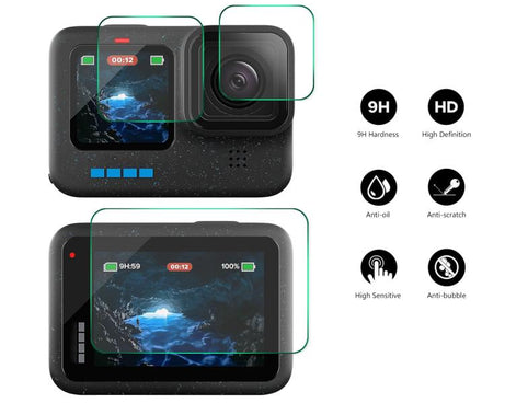 ENKAY Hat-Prince 9H 0.2mm High Alumina-silicon Front ＆ Back Camera Tempered Glass Film, For GoPro HERO12 Black